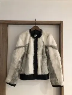 HELMUT LANG ラビットファー レザーブルゾン ジャケット
