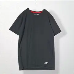 2【new balance】半袖 トップス M 黒 メンズ スポーツ 無地
