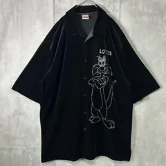 希少 LOT29 ルーニー テューンズ ベロア シャツ ラインストーン 黒