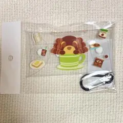 お茶犬　milkmilkmilk クリアマルチポーチ　カフェ