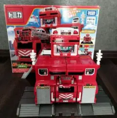 【美品】変形出動！ビッグファイヤー&コマンドステーション　消防署　消防車　トミカ