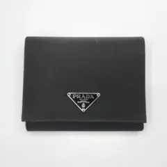 PRADA プラダ 三角プレート 三つ折り レザー ナイロン 折り財布 美品