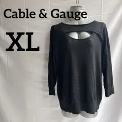 美品【XL】Cable & Gauge ブラック カットアウトニット黒チュニック