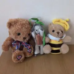 くま ぬいぐるみ マスコット 3体
