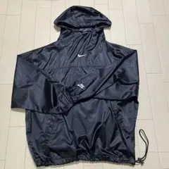 【超美品】90s OLD NIKE センターロゴ アノラックパーカー ブラック