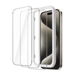 iPhone15ProMax 強化ガラスフィルム ガイド枠付き 3枚セット