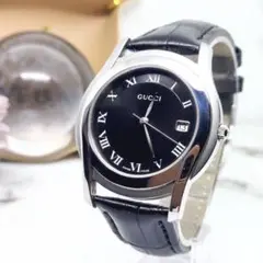 【美品】GUCCI グッチ ブラック アナログ 腕時計 5500M