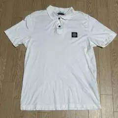 Stone island ポロシャツ ホワイト Mサイズ QRタグ付き
