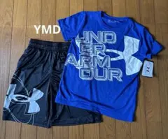 YMD 140㎝ アンダーアーマー Tシャツ ブルー ハーフパンツ ブラック