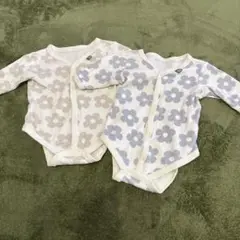 西松屋　花柄長袖ベビー肌着2枚セット　60サイズ　新生児
