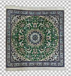 ペルシャ絨毯手織り　ナイン産 ウール100% 98x100cm