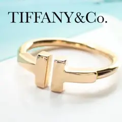 ティファニー TIFFANY K18PG Tワイヤー リング 9号