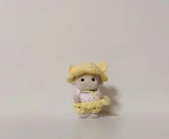 ハンドメイド・黄色のクマ耳帽子とお洋服と肩掛け鞄のセット(人形用)