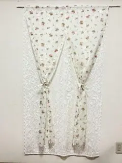二重スタイルのれん　小花85x150cm