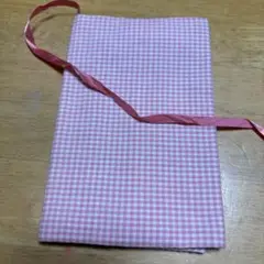 ピンクチェック柄ブックカバー