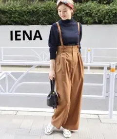 イエナ◆ウール素材♡ギャバタックサロペット ワイドパンツ