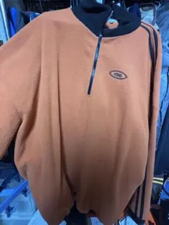 オレンジ フリース トレーナー ハイネック