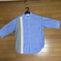ikka7分袖切替シャツCOOLMAX 半袖　Tシャツ　シャツ　夏服　爽やか　青