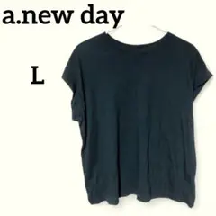即購入OK✨a.new day【L】半袖Tシャツ ブラック 黒
