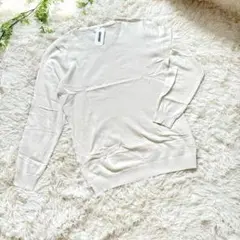 ⭐️新品未使用⭐️メンズ　ニット　薄手　L　ホワイト　無地　春　長袖