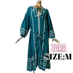 ⭐️A92⭐️ ZARA ♥ エスニック 刺繍 カフタン シャツ マキシワンピース