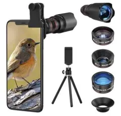 4in1 スマホ 望遠レンズ HD22倍望遠レンズ 25倍マクロレンズ
