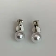 シンプル パール ドロップ クリップ イヤリング 上品