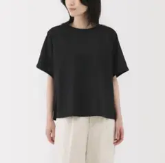 【新品】無印良品　ヘンプコットン　半袖ブラウス　M 黒