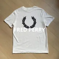 【美品】フレッドペリー 背面ロゴ バックロゴ パイルTシャツ 白T ホワイト L