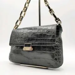 ANYA HINDMARCH クロコ チェーン ワンショルダーバッグ グリーン