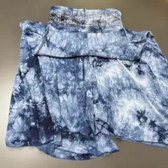 ベリーダンス用青と白タイダイフレアパンツ
