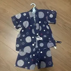 紺色 甚平 円形模様 80cm
