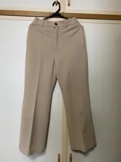 ベージュ ハイウエスト スラックス