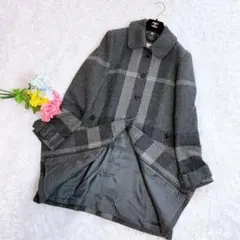 極美品✨バーバリーロンドン ノバチェック ロングコート ダークグレー 42