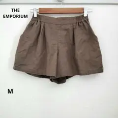 THE EMPORIUM ブラウン 綿 麻 ショートパンツ サイドポケット M