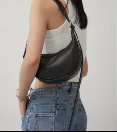 ［美品］Aunt Marie's マルチWAY ワンハンドルムーンBAG 黒