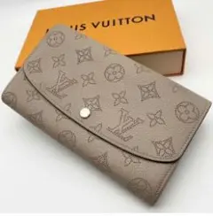 美品☆LOUIS VUITTON ルイヴィトン マヒナ 長財布 ベージュ ガレ
