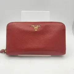 プラダ　長財布　財布　ウォレット　ラウンドジップ　ピンク