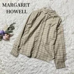 【MARGARET HOWELL】マーガレットハウエル フリル　チェックシャツ
