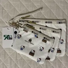 レスポートサック　ハローキティ　50周年コラボ　３連ポーチ