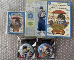銀魂　Sanrio 缶バッジ　アクリルシート　購入特典ポストカード　志村新八