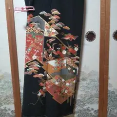 新品未使用豪華黒留袖五つ紋正絹比翼仕立て