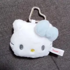ハローキティ フェイス形 マスコット ホルダー ブルー サンリオ