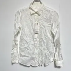 新品未使用品 UNIQLO ユニクロ プレミアムリネンシャツ 長袖 ホワイト S