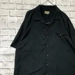 半袖シルクシャツ！アロハ　ブラックXL 731