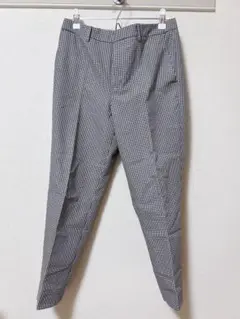 ユニクロ UNIQLO タックパンツ スラックス ギンガム 黒