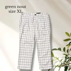 グリーンノート テーパードパンツ【XL】ウィンドウペンチェック クロップド丈