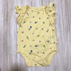 babyGAP ロンパース 半袖 花柄 イエロー 60