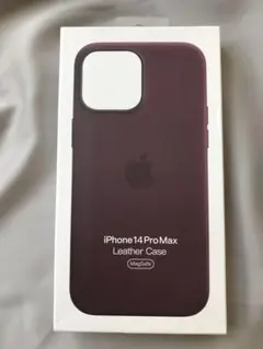 新品・未使用 iPhone14 Pro Max レザーケース ダークチェリー