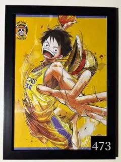 【A4黒額縁付】ワンピース　ルフィ　レイカーズ　バスケ　ポスター　漫画